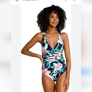 La Blanca Nightfall Blooms Multi Strap Cross Back One-piece Swimsuit 18